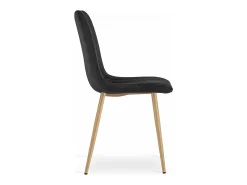 Sillas Valora JEWA – Asientos de terciopelo negro con patas color madera x4