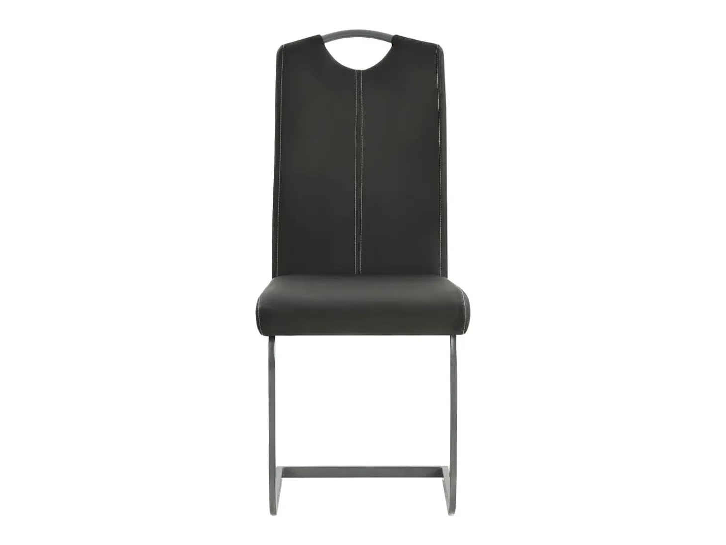 Sillas voladizas de comedor 4 unidades cuero sintético gris