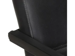 Sillas voladizas de comedor 4 unidades cuero auténtico negro
