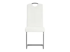 Sillas voladizas de comedor 2 unidades cuero sintético blanco