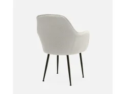 Sillón borreguito con patas de metal, set de 2 borreguito blanco