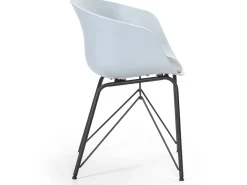 Sillón butaca Comedor Alba Color Azul, Patas de Metal, Asiento tapizado
