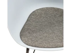 Sillón butaca Comedor Alba Color Azul, Patas de Metal, Asiento tapizado