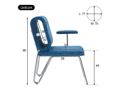 Sillón con agujero para gatos - sillón ancho - reposabrazos intercambiables - azul