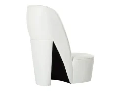 Sillón con forma de zapato de tacón cuero sintético blanco ES39188