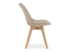Sillón confort Bertil de madera maciza y tela beige