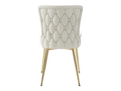Sillón de comedor de 2 piezas en terciopelo con patas de metal dorado, beige (62,23x58,42x55,88 cm)