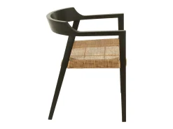 Sillón de roble SUKA: elegancia natural y encanto artesanal-Color Negro