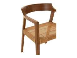 Sillón de roble SUKA: elegancia natural y encanto artesanal-Color Marrón