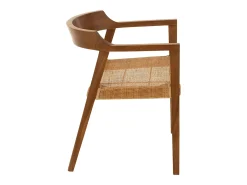 Sillón de roble SUKA: elegancia natural y encanto artesanal-Color Marrón