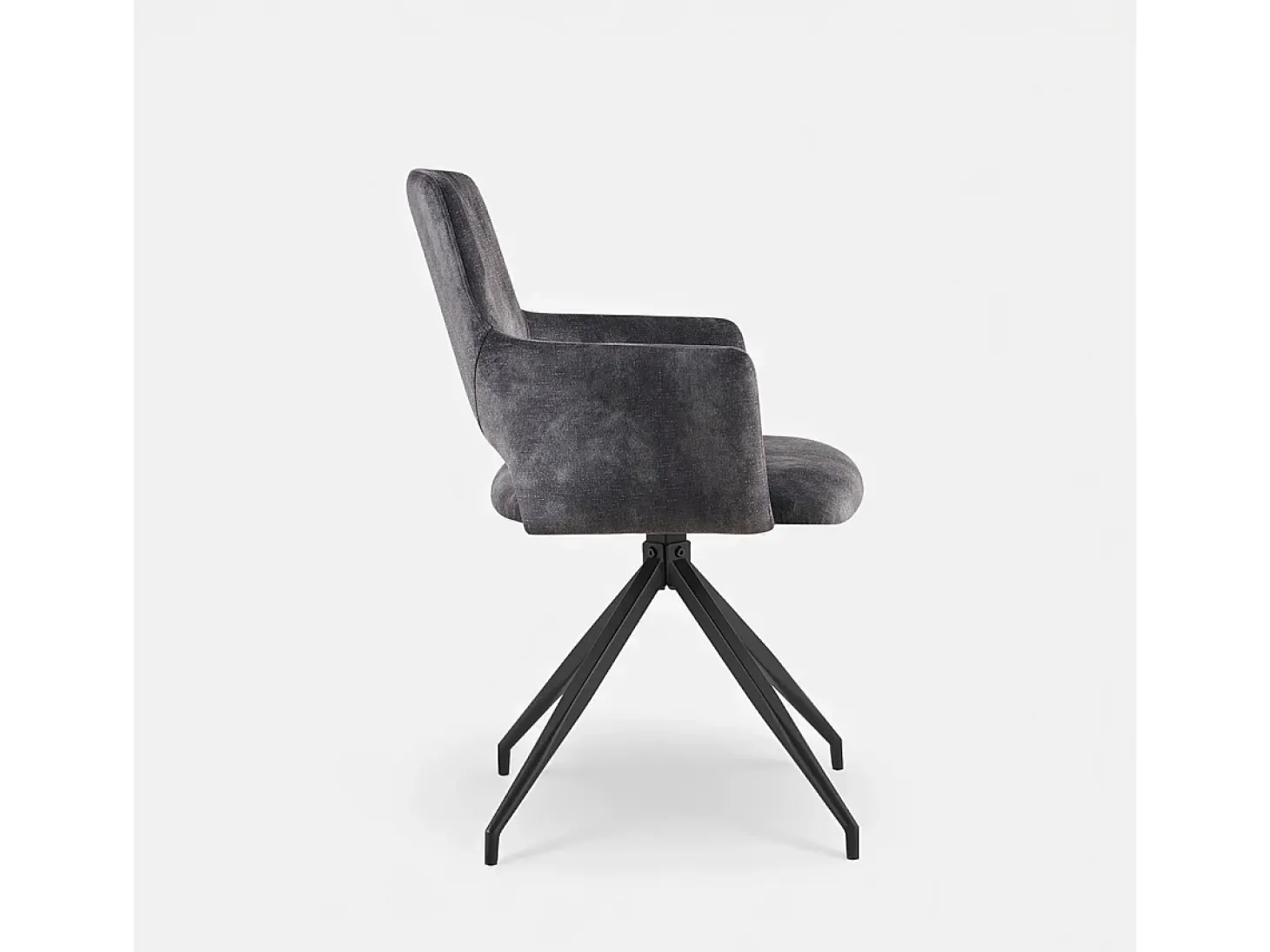 Sillón de tela efecto terciopelo con patas de metal Lysandra - Antracita