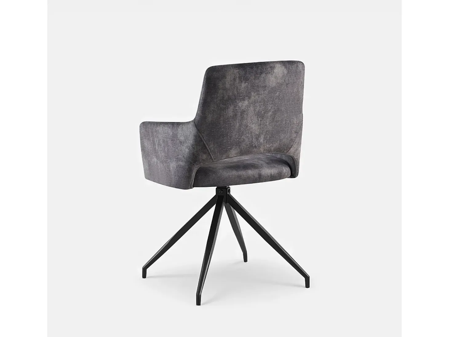 Sillón de tela efecto terciopelo con patas de metal Lysandra - Antracita
