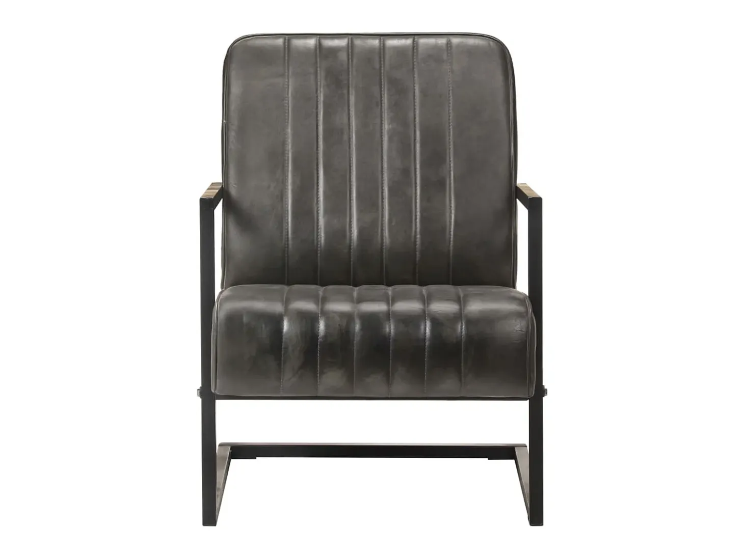 Sillón en voladizo cuero auténtico gris envejecido ES50309