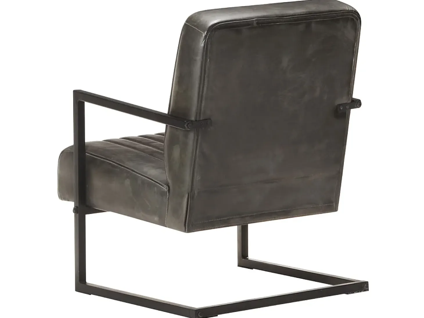 Sillón en voladizo cuero auténtico gris envejecido ES50309