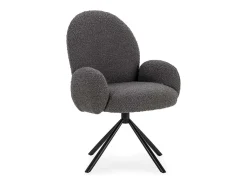 Sillón giratorio modelo Damas con brazos tapizado textil gris oscuro, 89cm(alto) 64cm(anc