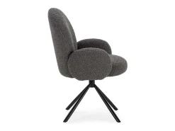 Sillón giratorio modelo Damas con brazos tapizado textil gris oscuro, 89cm(alto) 64cm(anc