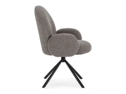 Sillón giratorio modelo Damas con brazos tapizado textil gris claro, 89cm(alto) 64cm(anch