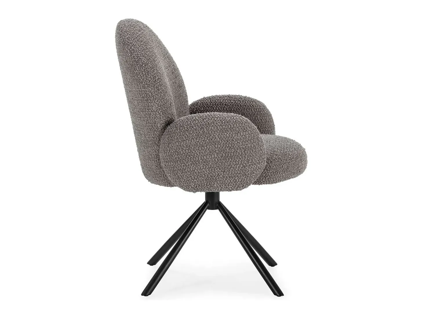 Sillón giratorio modelo Damas con brazos tapizado textil gris claro, 89cm(alto) 64cm(anch