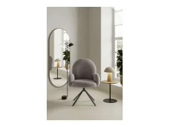 Sillón giratorio modelo Damas con brazos tapizado textil gris claro, 89cm(alto) 64cm(anch