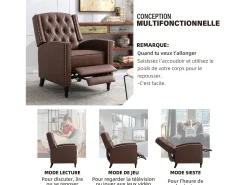 Sillón Reclinable Ergonómico – Confort Supremo para Sala y Relajación en Marrón