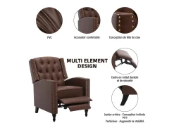 Sillón Reclinable Ergonómico – Confort Supremo para Sala y Relajación en Marrón