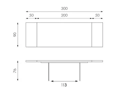 Snooker - Mesa extensible (200/300 x 100 cm) en chapa de roble marrón