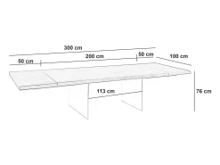 Snooker - Mesa extensible (200/300 x 100 cm) en roble tratado térmicamente marrón
