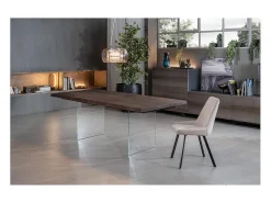 Snooker - Mesa extensible (200/300 x 100 cm) en roble tratado térmicamente marrón