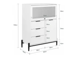 SoBuy FSB94-W Aparador Multifuncional para Pasillo salón y Cocina