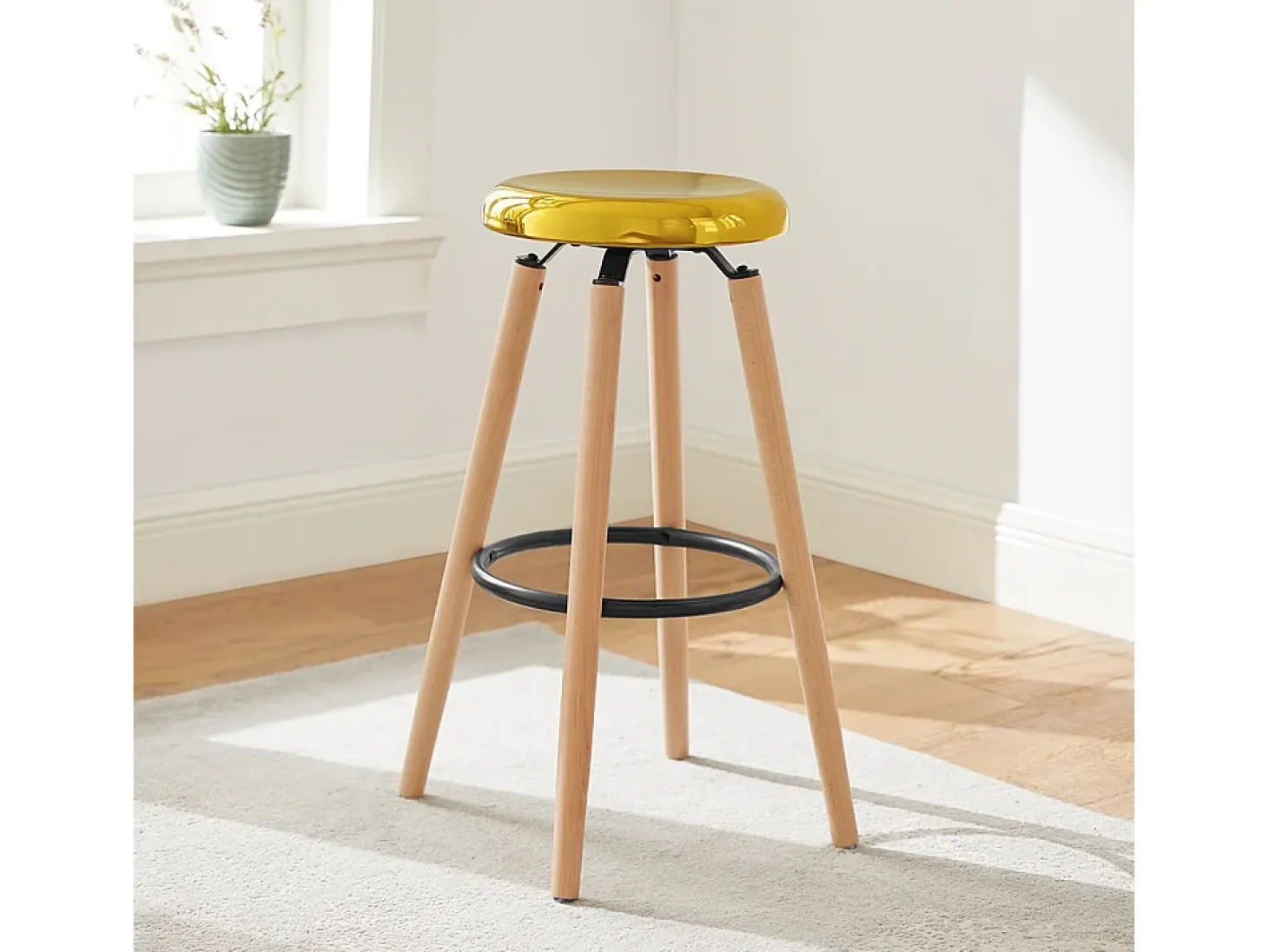 SoBuy FST89-G Taburete de bar con reposapiés
