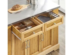 SoBuy Isla de cocina con dos cajones 107x71x92.5cm Funcional FKW130-N