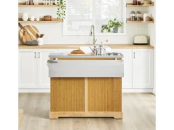 SoBuy Isla de cocina con dos cajones 107x71x92.5cm Funcional FKW130-N