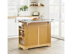SoBuy Isla de cocina con dos cajones 107x71x92.5cm Funcional FKW130-N