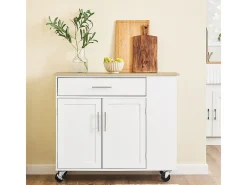 SoBuy Mueble Auxiliar de Cocina con Ruedas, Encimera, Cajón y Estantería