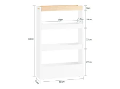 SoBuy NSR12-W - Carrito de cocina/baño que ahorra espacio con 4 estantes L50cm x A14,5cm x A14,5cm...