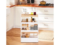 SoBuy NSR12-W - Carrito de cocina/baño que ahorra espacio con 4 estantes L50cm x A14,5cm x A14,5cm...