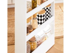SoBuy NSR12-W - Carrito de cocina/baño que ahorra espacio con 4 estantes L50cm x A14,5cm x A14,5cm...