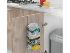 Soporte Distribuidor Bolsas GALILEO Metaltex Plata 36x12x12 cm