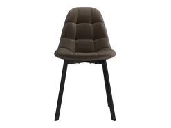 STELLIA-Silla de terciopelo marrone y metal negro (x4)