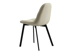 STELLIA-Silla de terciopelo beige y metal negro (x4)