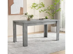 Tabla de comedor 4 personas - Paneles de partículas - Efecto de concreto gris - carga máxima de 130 kg - 117x68x75cm
