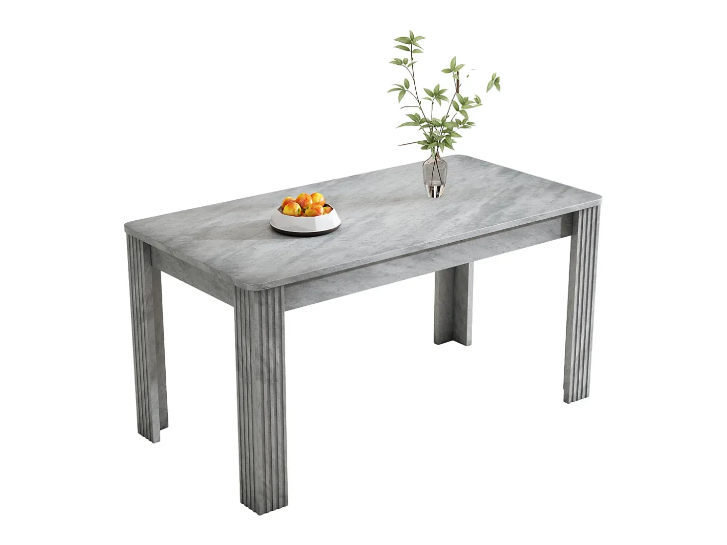 Tabla de comedor 4 personas - Paneles de partículas - Efecto de concreto gris - carga máxima de 130 kg - 117x68x75cm