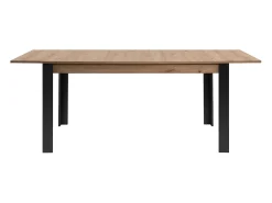 Table à manger extensible noir et effet chêne 6 à 8 personnes 150/200 cm - Ted