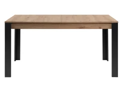 Table à manger extensible noir et effet chêne 6 à 8 personnes 150/200 cm - Ted