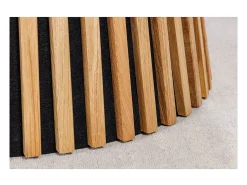 Table KANOVA 140 cm – Tablero redondo de roble claro y pie central de diseño – Estilo contemporáneo