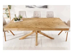 Table LOVARK – Rectangular 160 cm – Madera maciza de pino – Estilo rústico