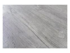 Table SILVA - Madera de mango gris y metal negro - 80 cm - Forma redonda - Estilo contemporáneo