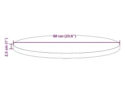 Tablero de mesa redondo madera maciza de pino marrón Ø60x2,5 cm