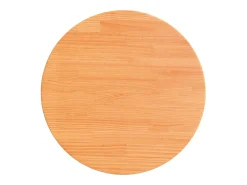 Tablero de mesa redondo madera maciza de pino marrón Ø60x2,5 cm