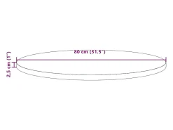 Tablero de mesa redondo madera maciza de pino marrón Ø80x2,5 cm